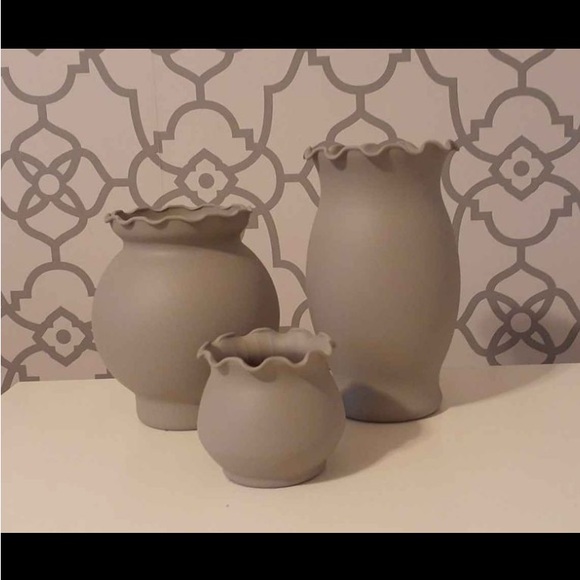 Unique Gray Glass Vases-Set of 3 - Picture 2 of 3